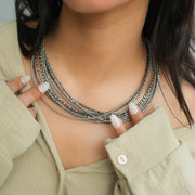 Iced Ash Beaded Necklace