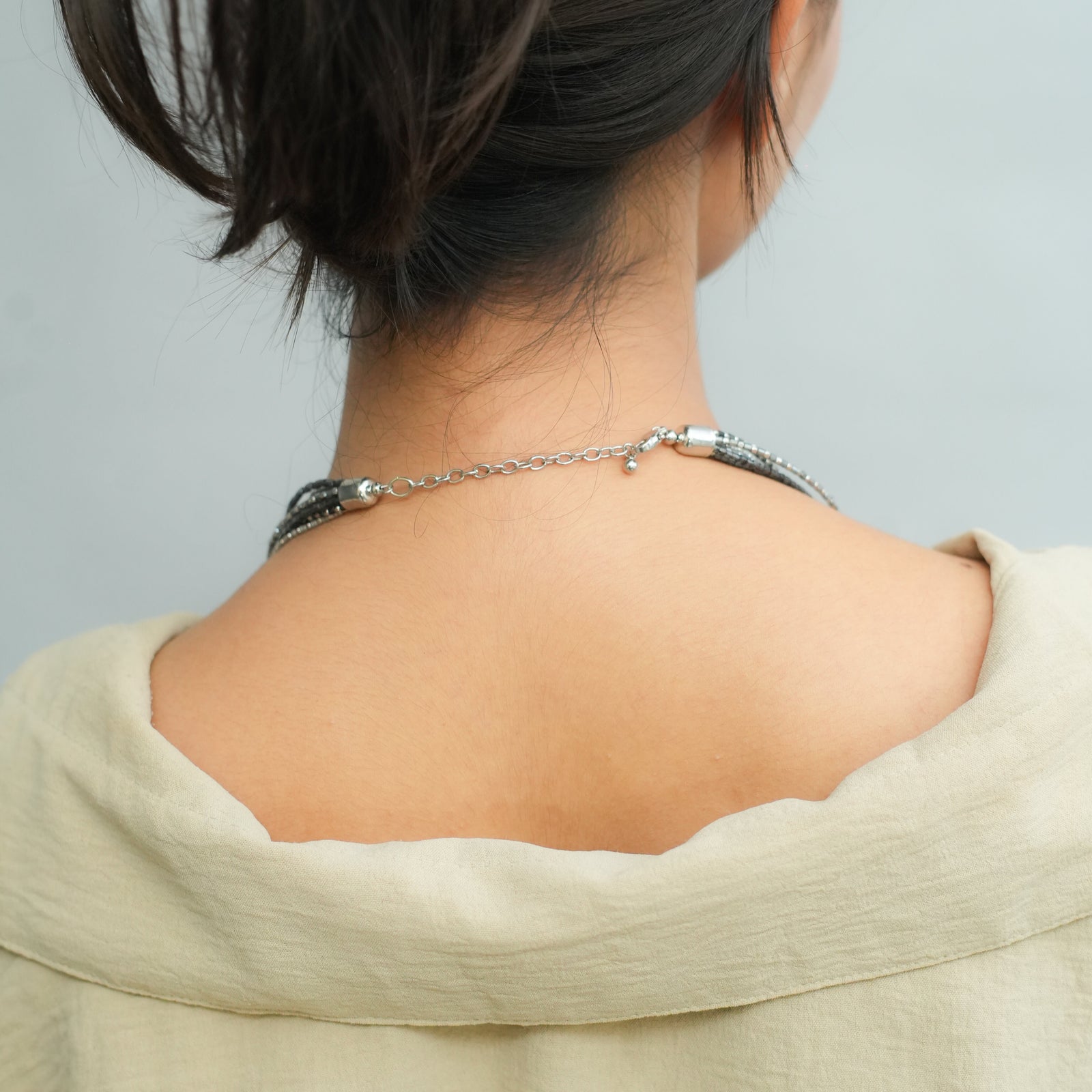 Iced Ash Beaded Necklace