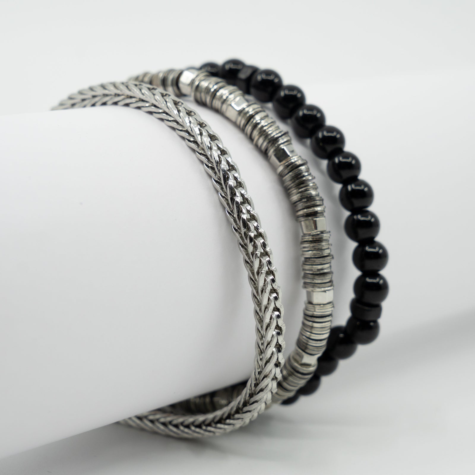 Silver Cascade Bracelet Stack