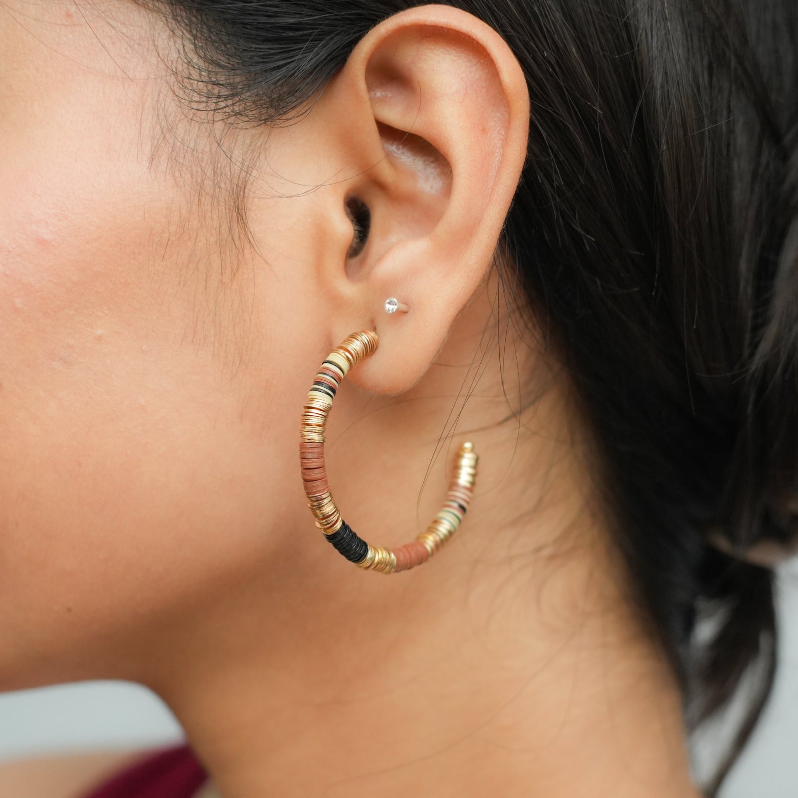 Silken Soil Ear Hoops ( Pair)