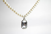 Chic Gem Necklace White Stone