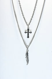 Cross Feather Necklace
