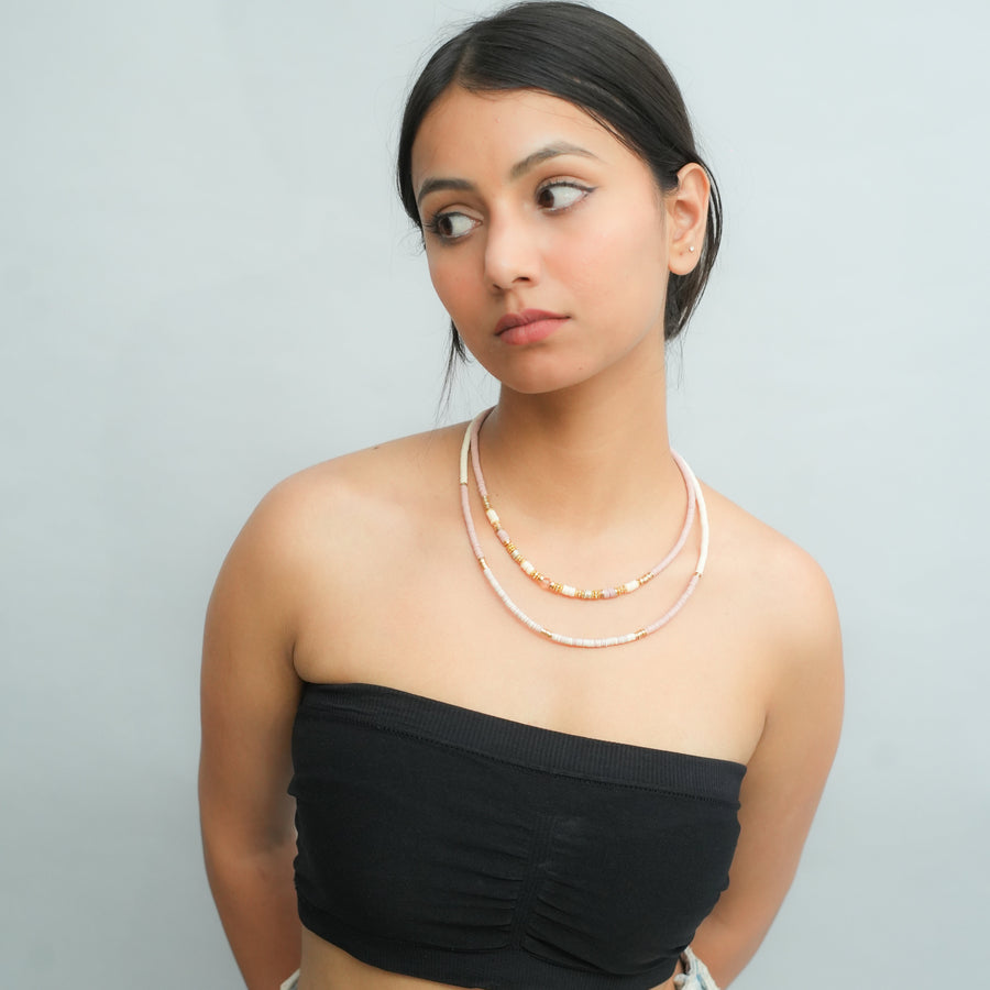 Rosy Horizon Beaded Necklace