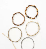 5 pack Tiger Stone bracelets