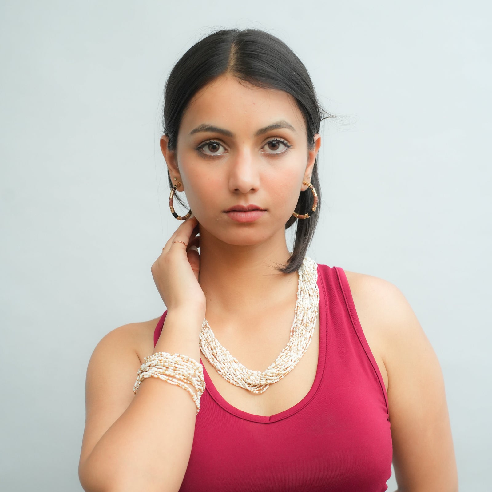 Snowline charm beaded bracelet
