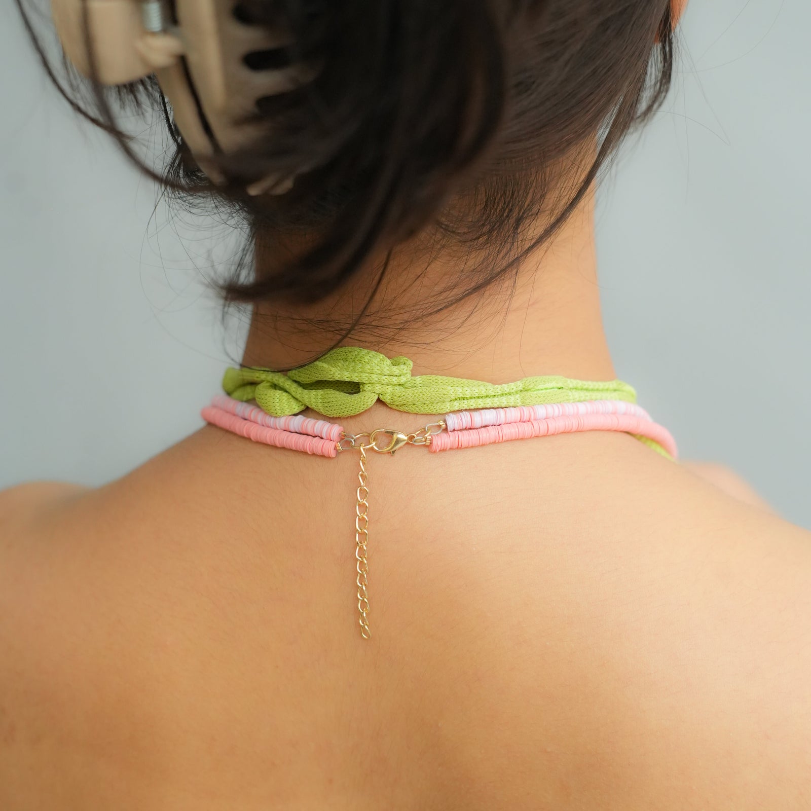 Blush Cascade beaded necklace