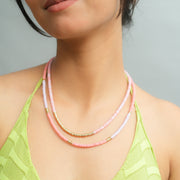 Blush Cascade beaded necklace