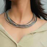 Iced Ash Beaded Necklace