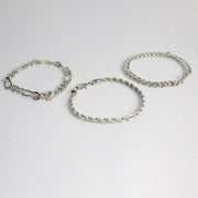 Silver chain Bracelets combo